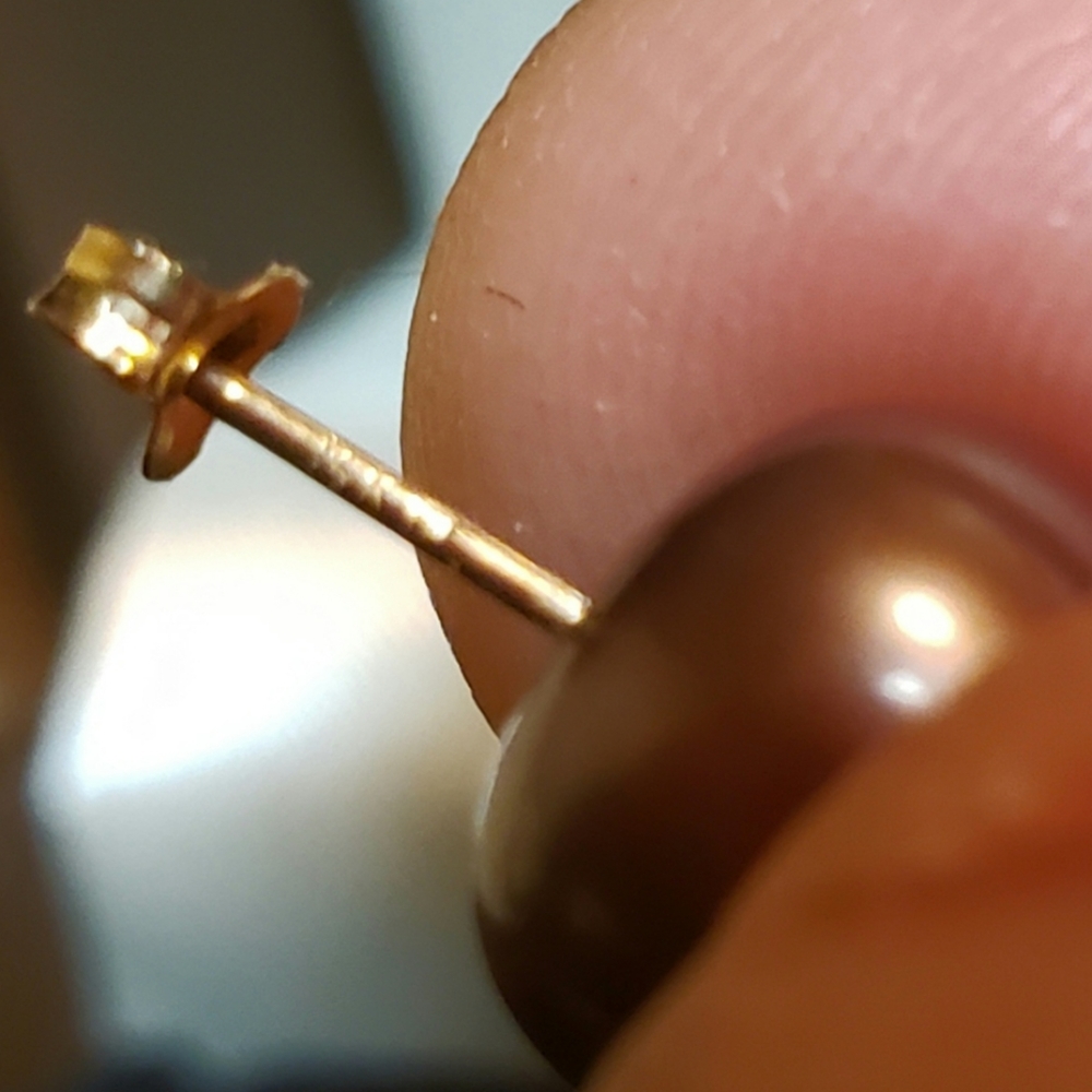 14K SOLID YG 9.7 MM EACH ROUND CHOC TAHITIAN SET - Picture 7 of 11